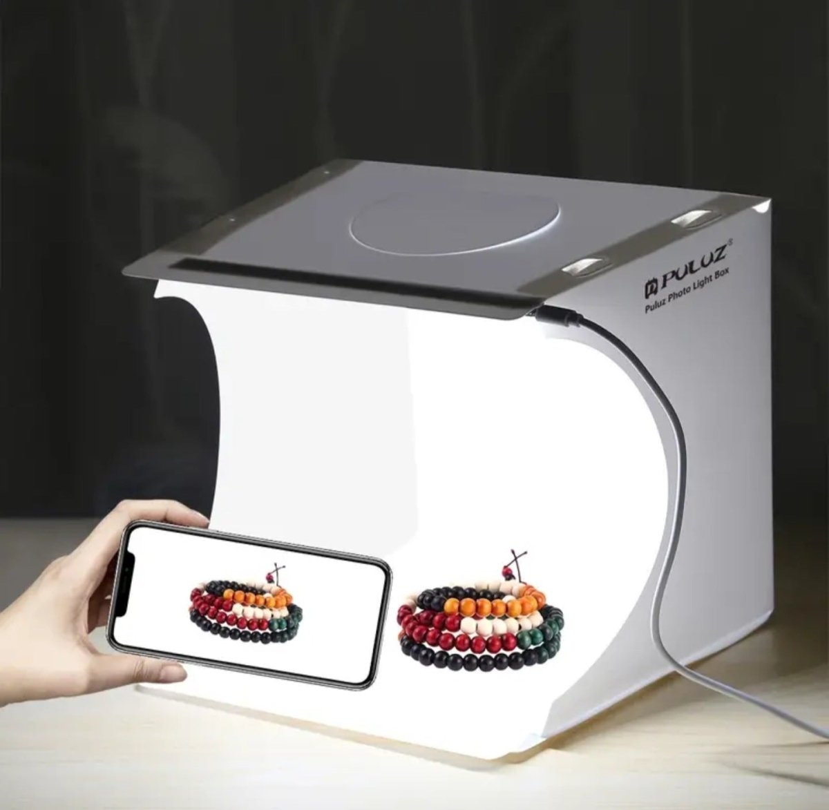 20 cm kaasaskantav kokkupandav fotokast 550 lm valgustusega