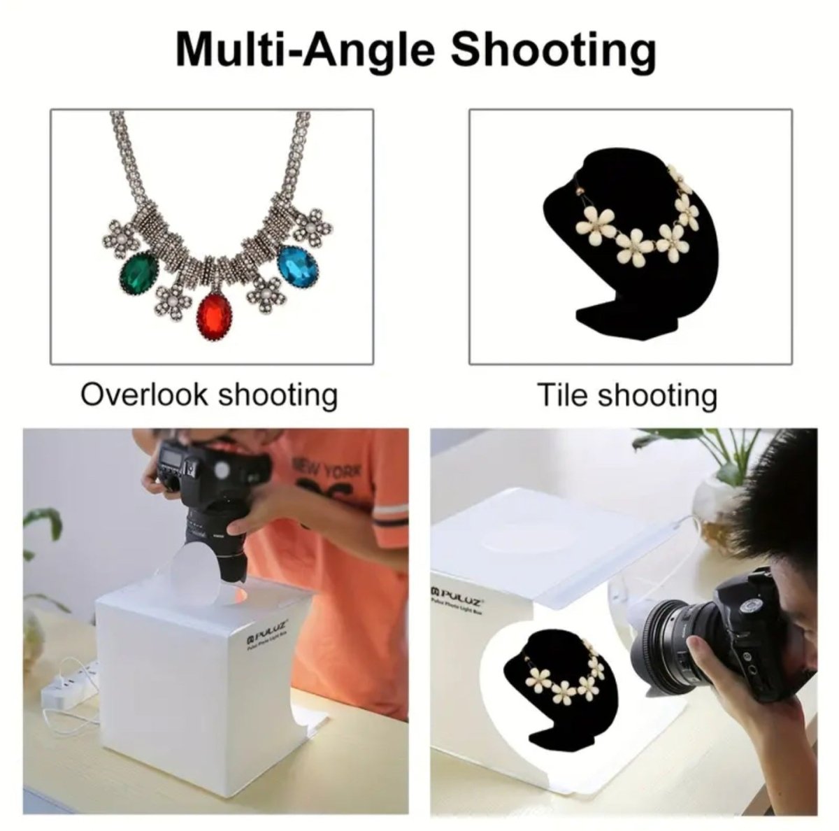 20 cm kaasaskantav kokkupandav fotokast 550 lm valgustusega