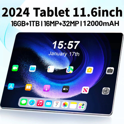 2024 5G Tahvelarvuti Android 13.0 - 11.6", 16GB RAM, 1TB ROM, 12000mAh Aku, 10 - Core - Ostuklikk