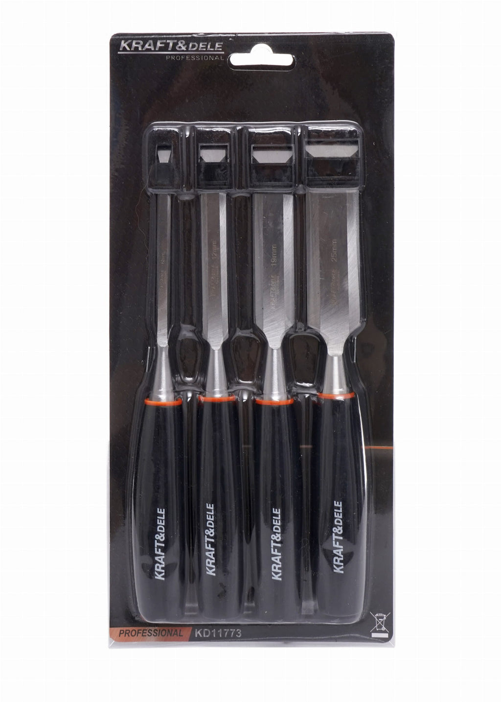 KRAFT&DELE puidutööpeitlite komplekt, 4 tk (6, 12, 19 ja 25 mm) KD11773 (VC2) (VB9)