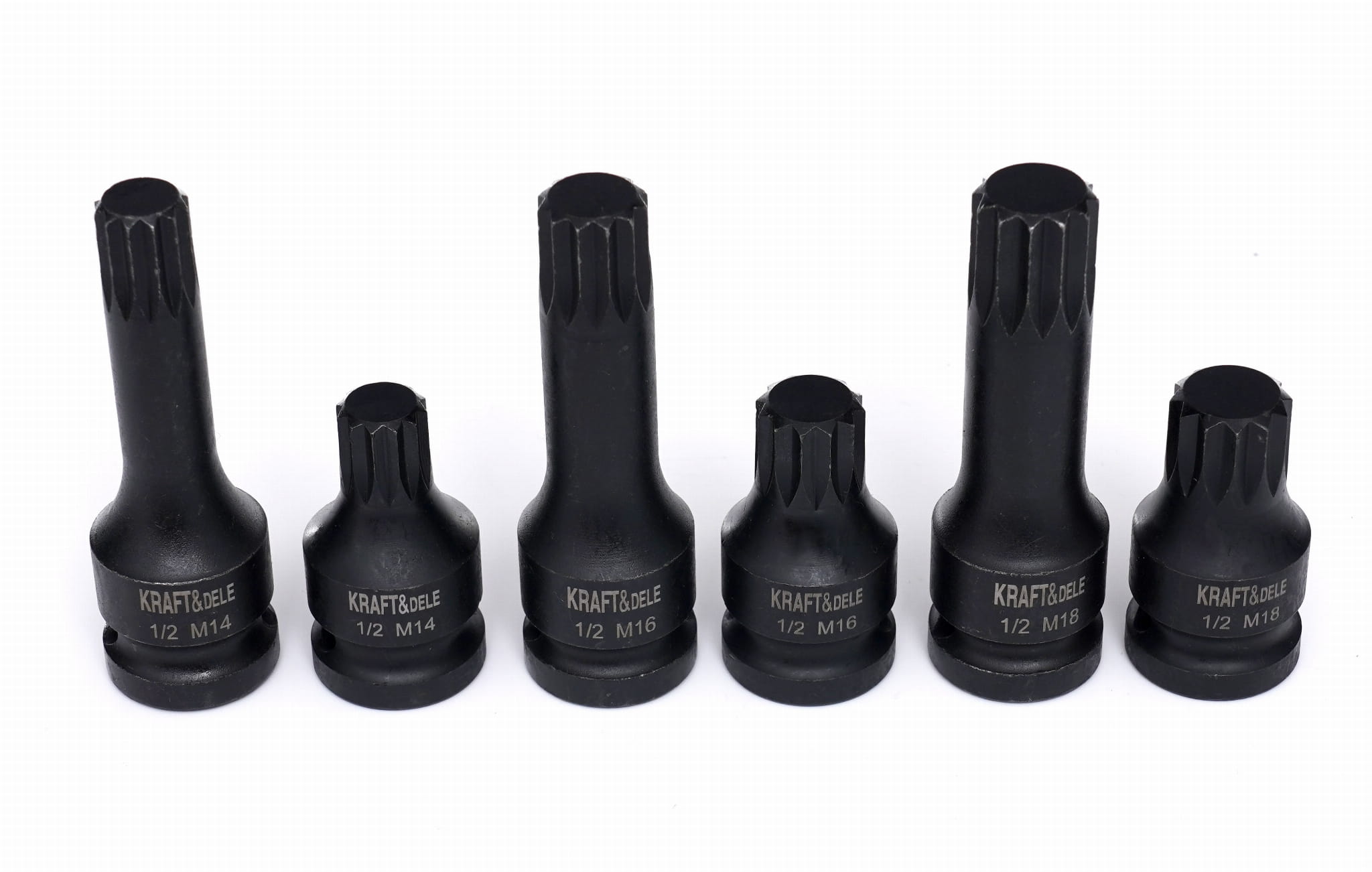 KRAFT&DELE 1/2" löökpadrunite komplekt M14, M16 ja M18, 6 tk KD11761