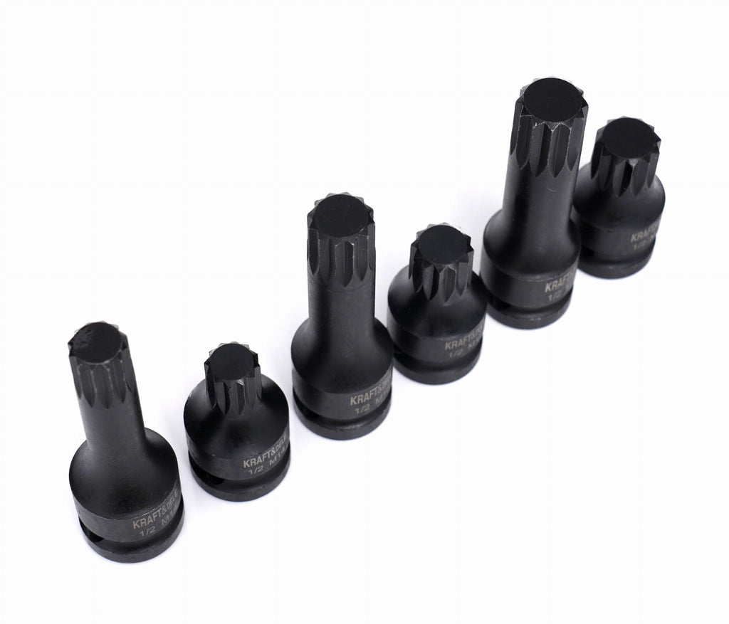 KRAFT&DELE 1/2" löökpadrunite komplekt M14, M16 ja M18, 6 tk KD11761