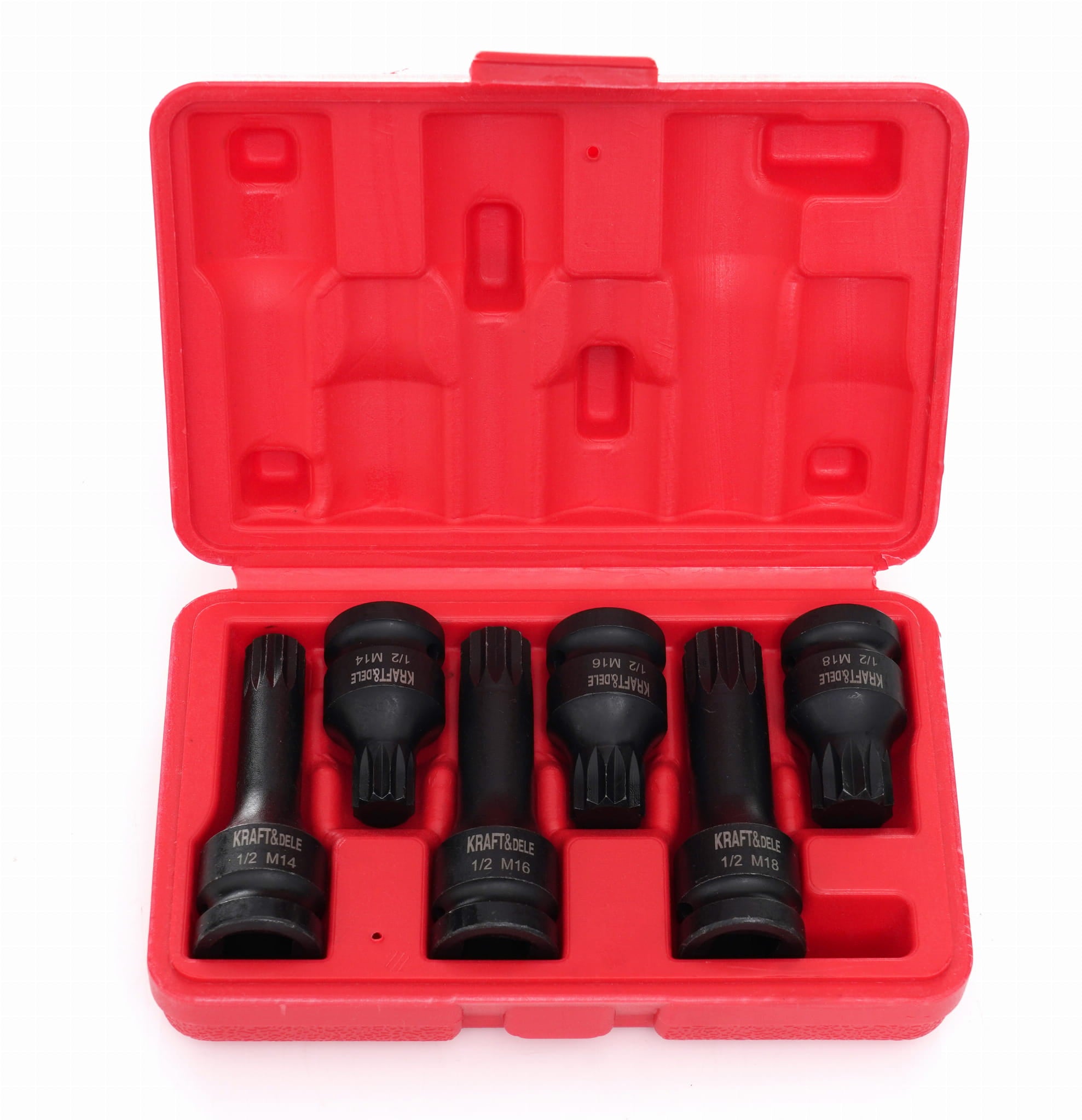 KRAFT&DELE 1/2" löökpadrunite komplekt M14, M16 ja M18, 6 tk KD11761