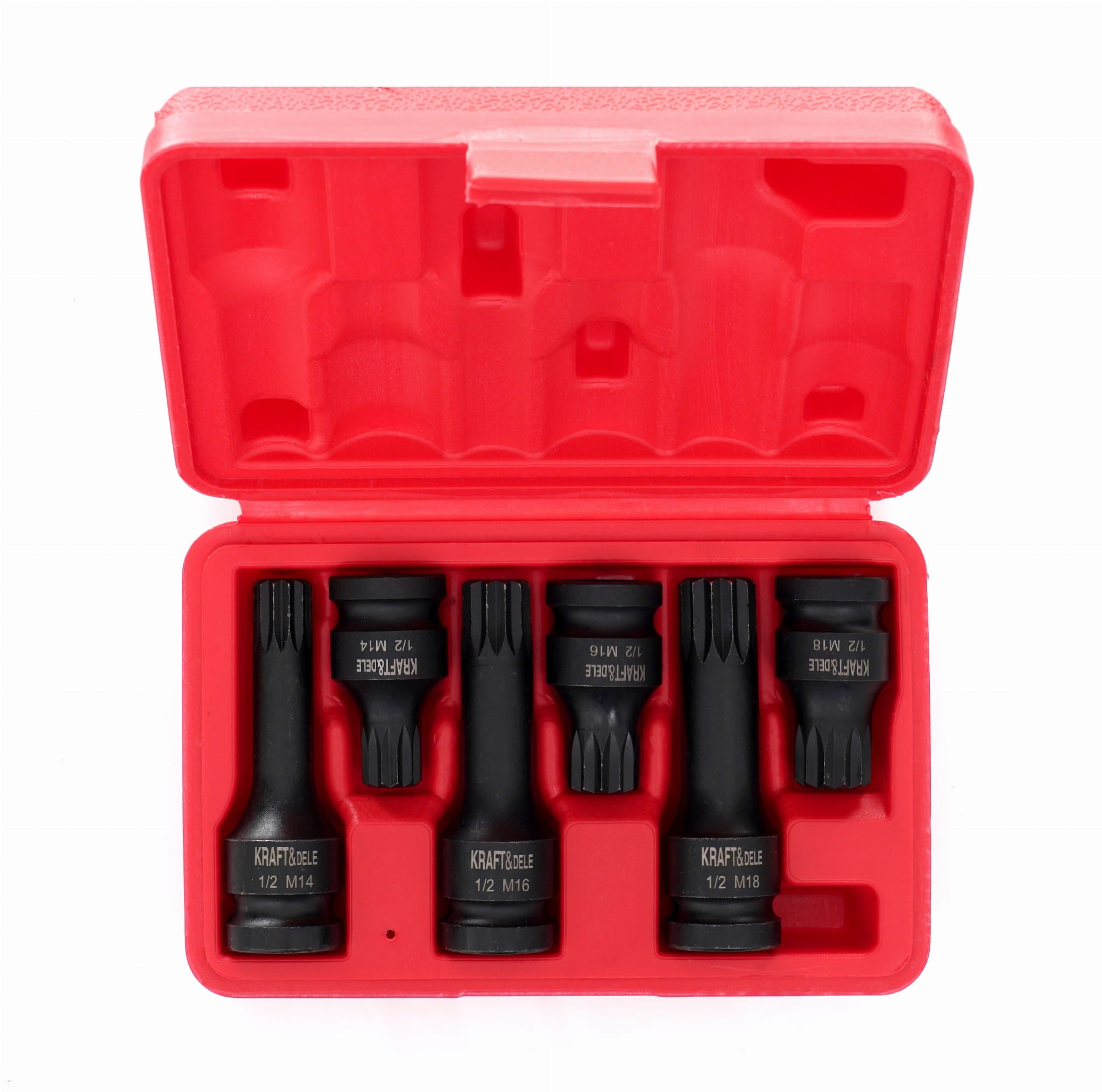 KRAFT&DELE 1/2" löökpadrunite komplekt M14, M16 ja M18, 6 tk KD11761