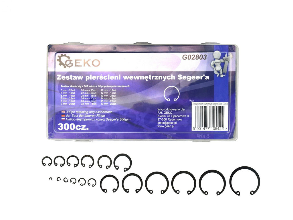 Seeger Internal Circlip Assortment, 300 pcs, 3–32 mm