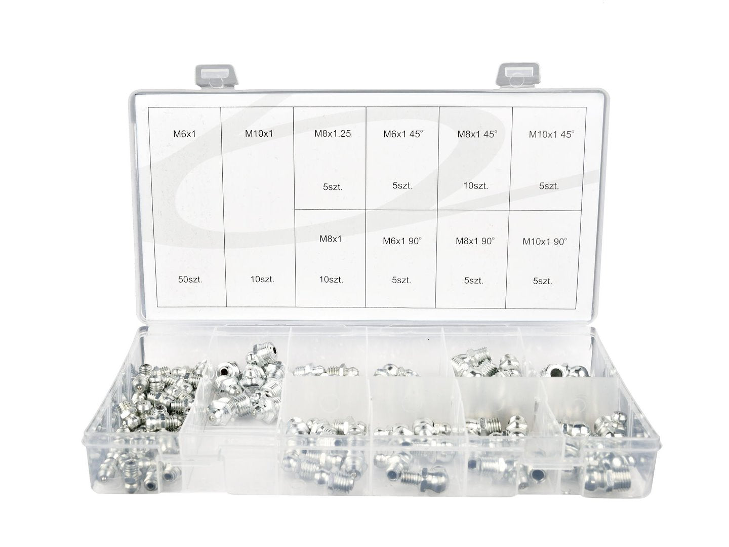 Hydraulic Grease Nipple Assortment, 110 pcs