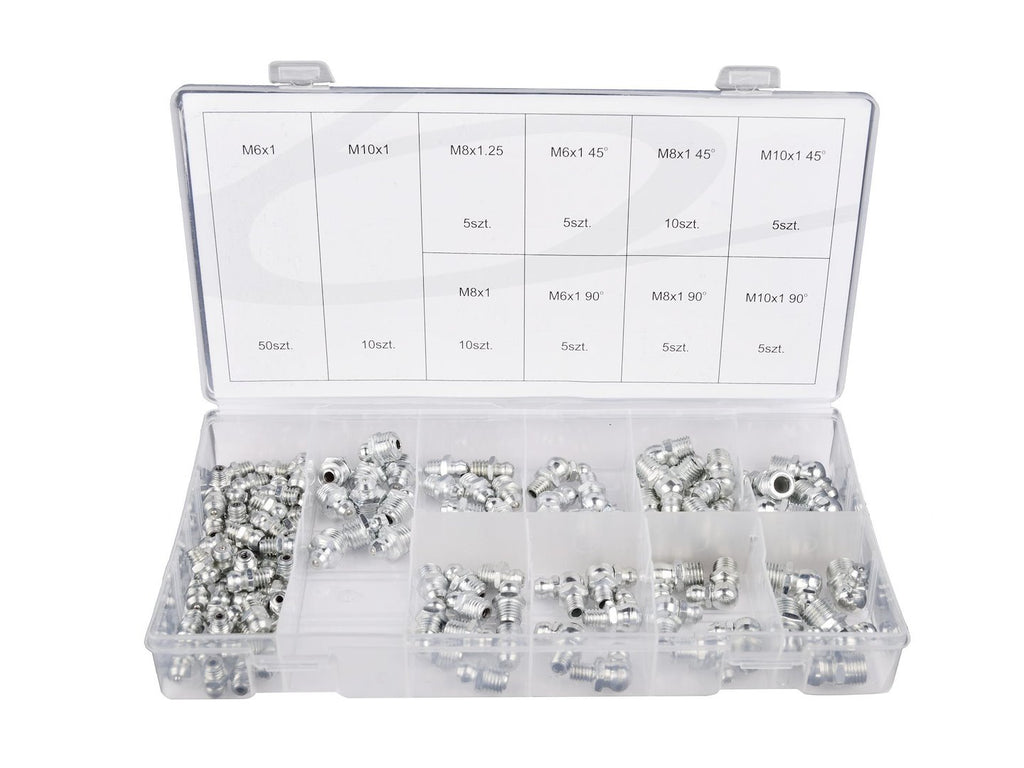 Hydraulic Grease Nipple Assortment, 110 pcs
