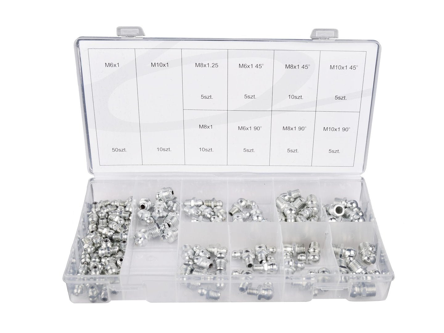 Hydraulic Grease Nipple Assortment, 110 pcs