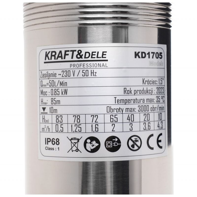 SCREW SUBMERSIBLE PUMP 85M 0.85kW KD1705 (A19)