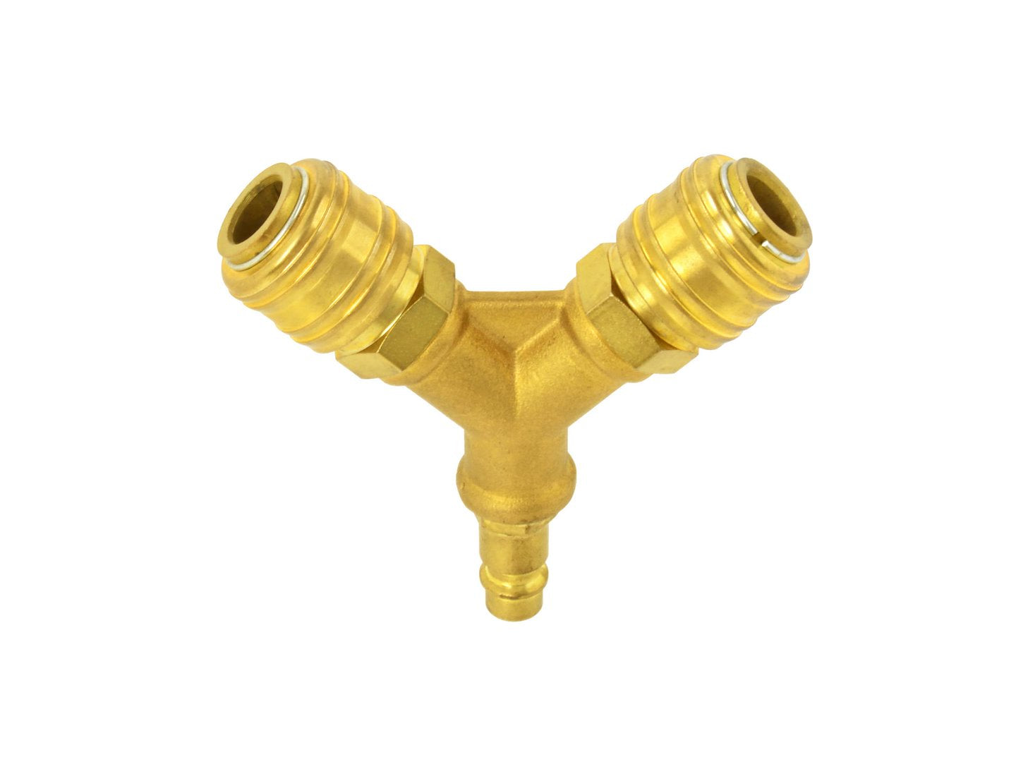 Air tee separator with 1/2" quick connectors