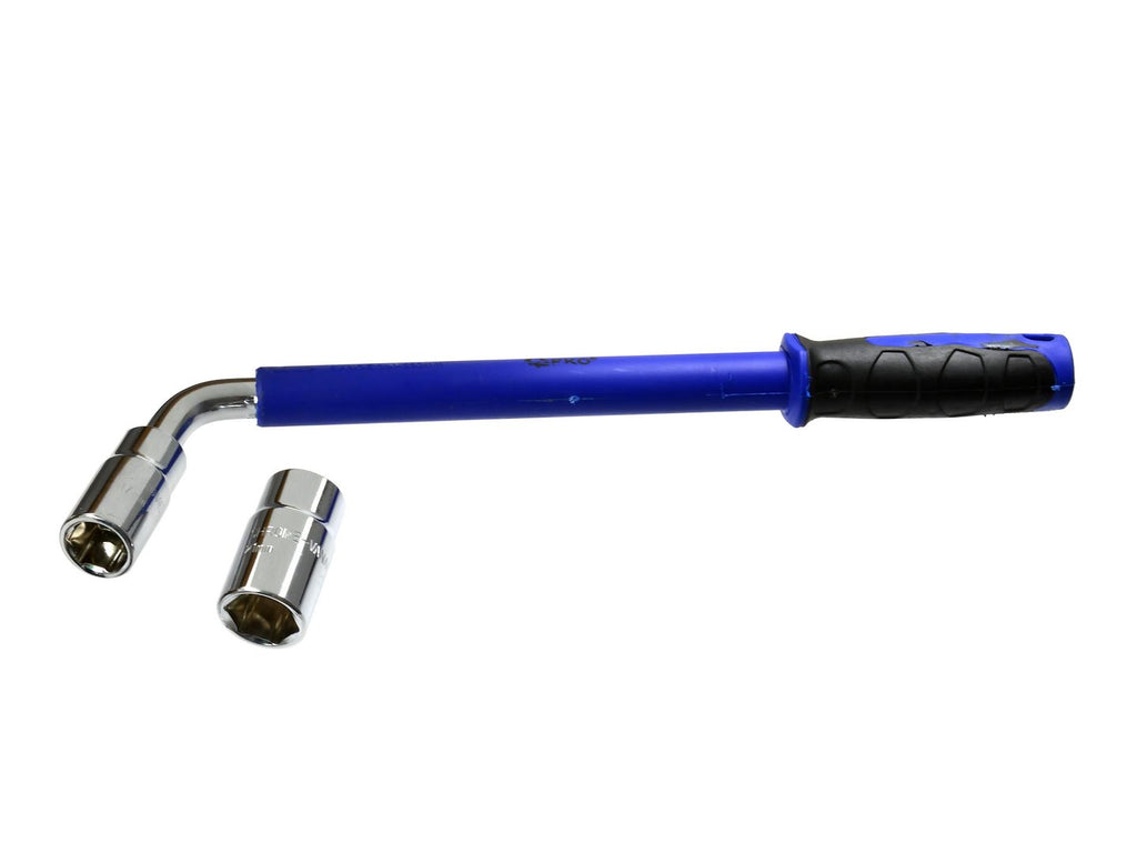 Telescopic L-type Wheel Wrench PREMIUM, Blue Handle, 17/19mm and 21/23mm