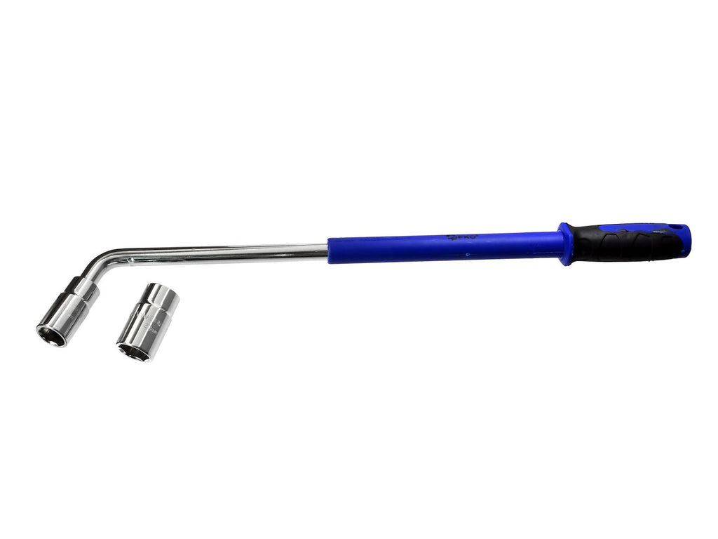 Telescopic L-type Wheel Wrench PREMIUM, Blue Handle, 17/19mm and 21/23mm