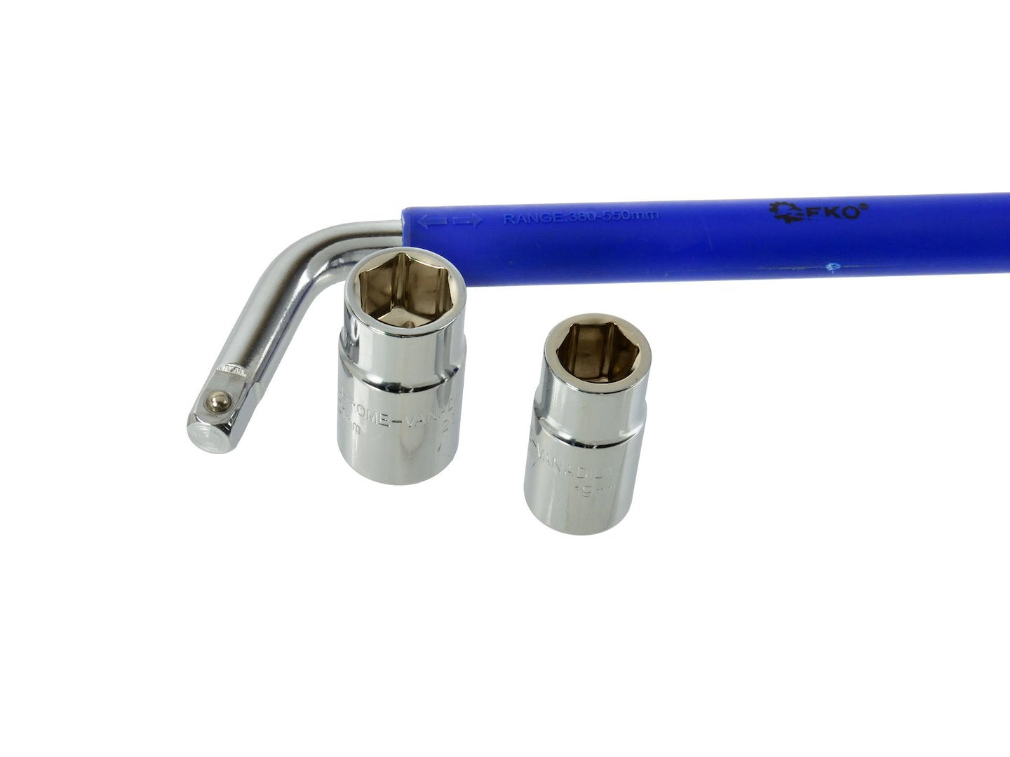 Telescopic L-type Wheel Wrench PREMIUM, Blue Handle, 17/19mm and 21/23mm