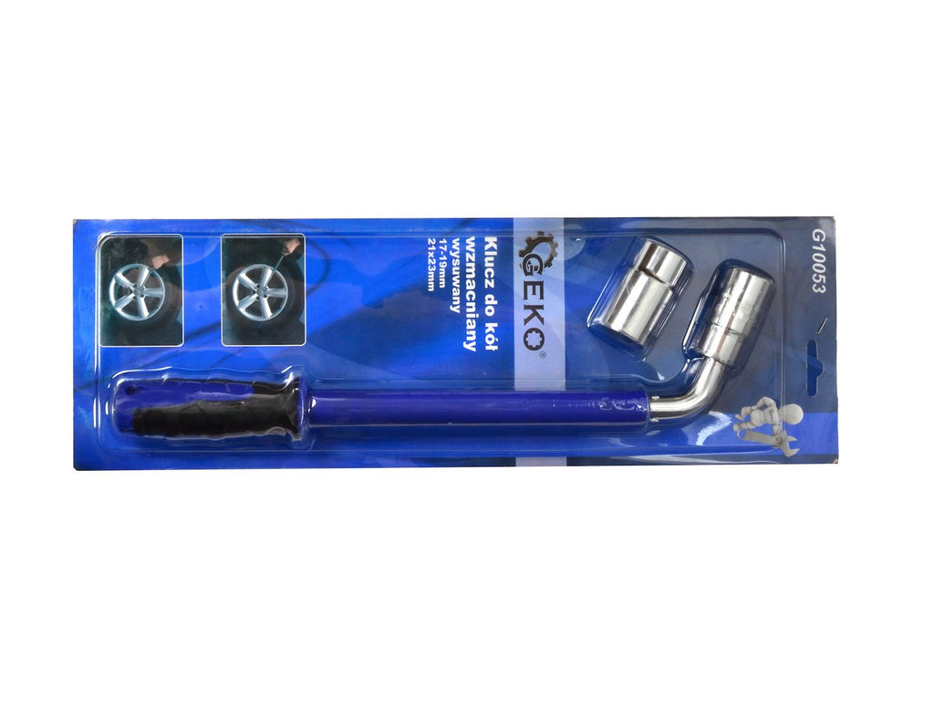 Telescopic L-type Wheel Wrench PREMIUM, Blue Handle, 17/19mm and 21/23mm