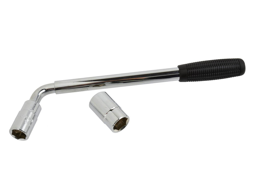 L-type wrench with 17x19 mm and 21x23 mm sockets