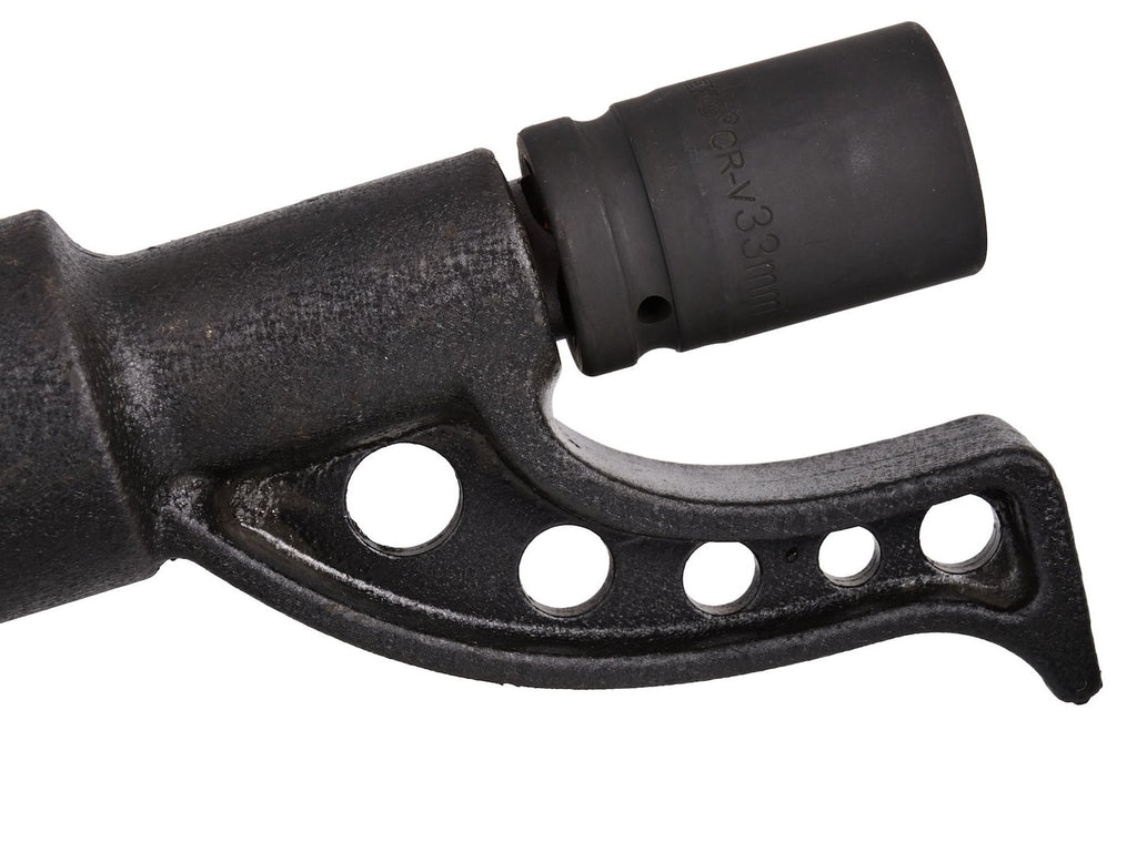 Labor-saving black wrench with 32 mm and 33 mm sockets