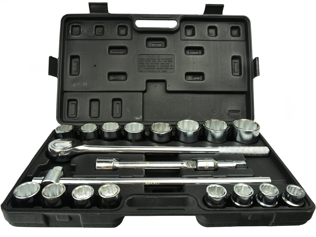 12-Point Socket Set, 3/4" Drive, 19-50 mm, 21 pcs