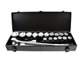 6-Point Socket Set, 3/4" Drive, 19-50 mm, 21 pcs, Metal Case