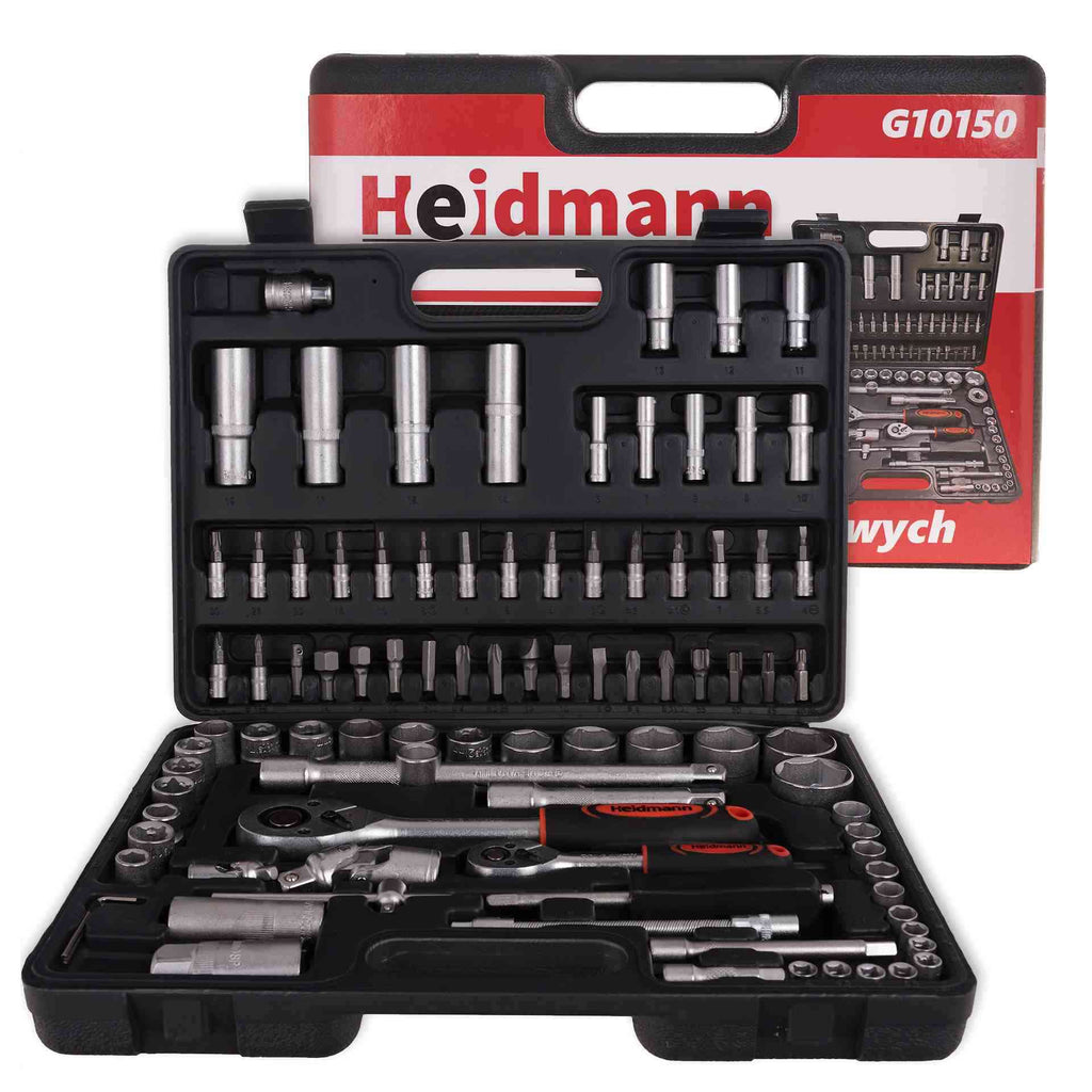 94-Piece Socket Set with 1/2" and 1/4" Drive Ratchets, Adapters and Extensions
