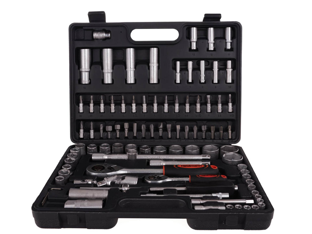 94-Piece Socket Set with 1/2" and 1/4" Drive Ratchets, Adapters and Extensions