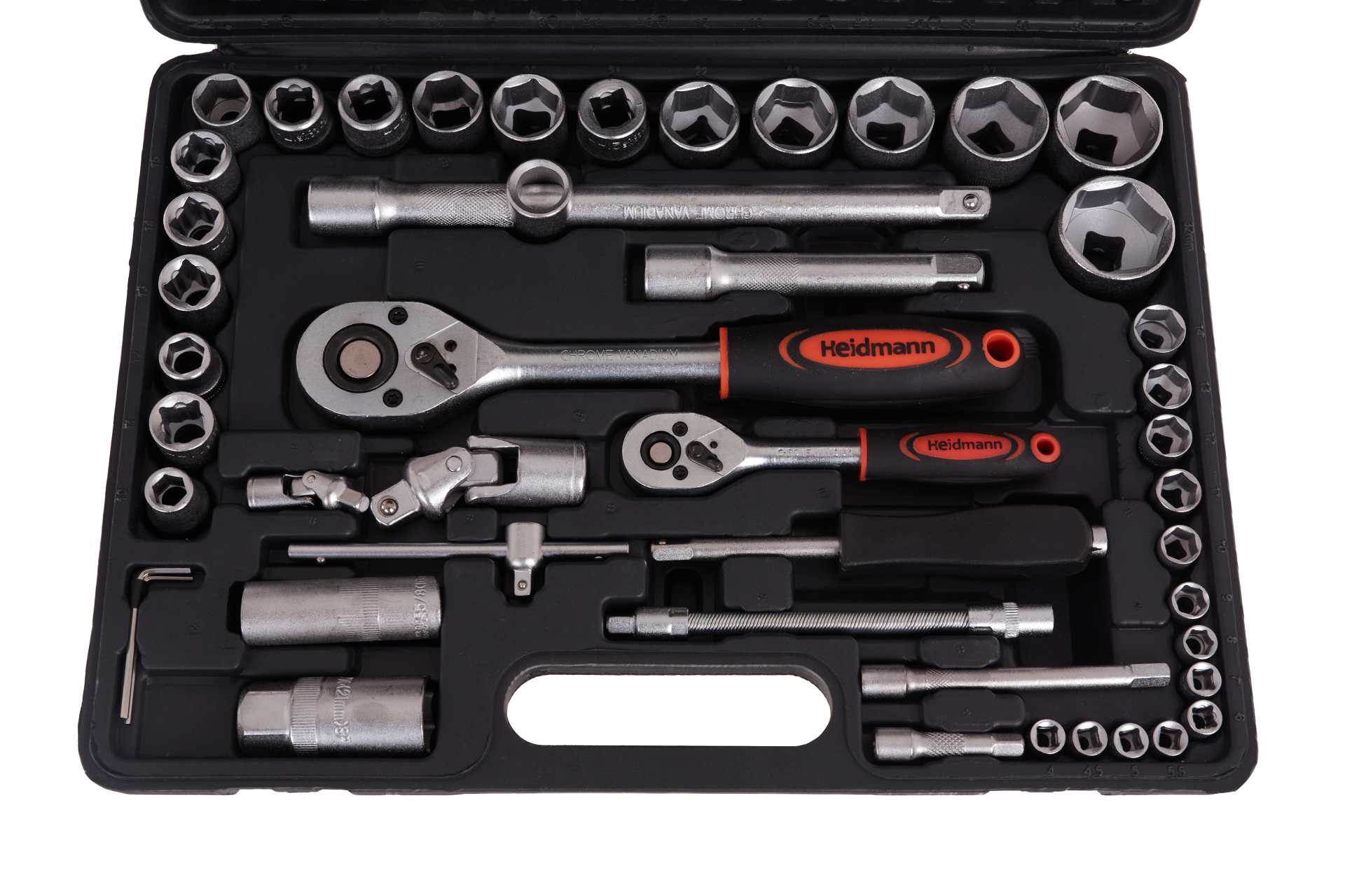 94-Piece Socket Set with 1/2" and 1/4" Drive Ratchets, Adapters and Extensions