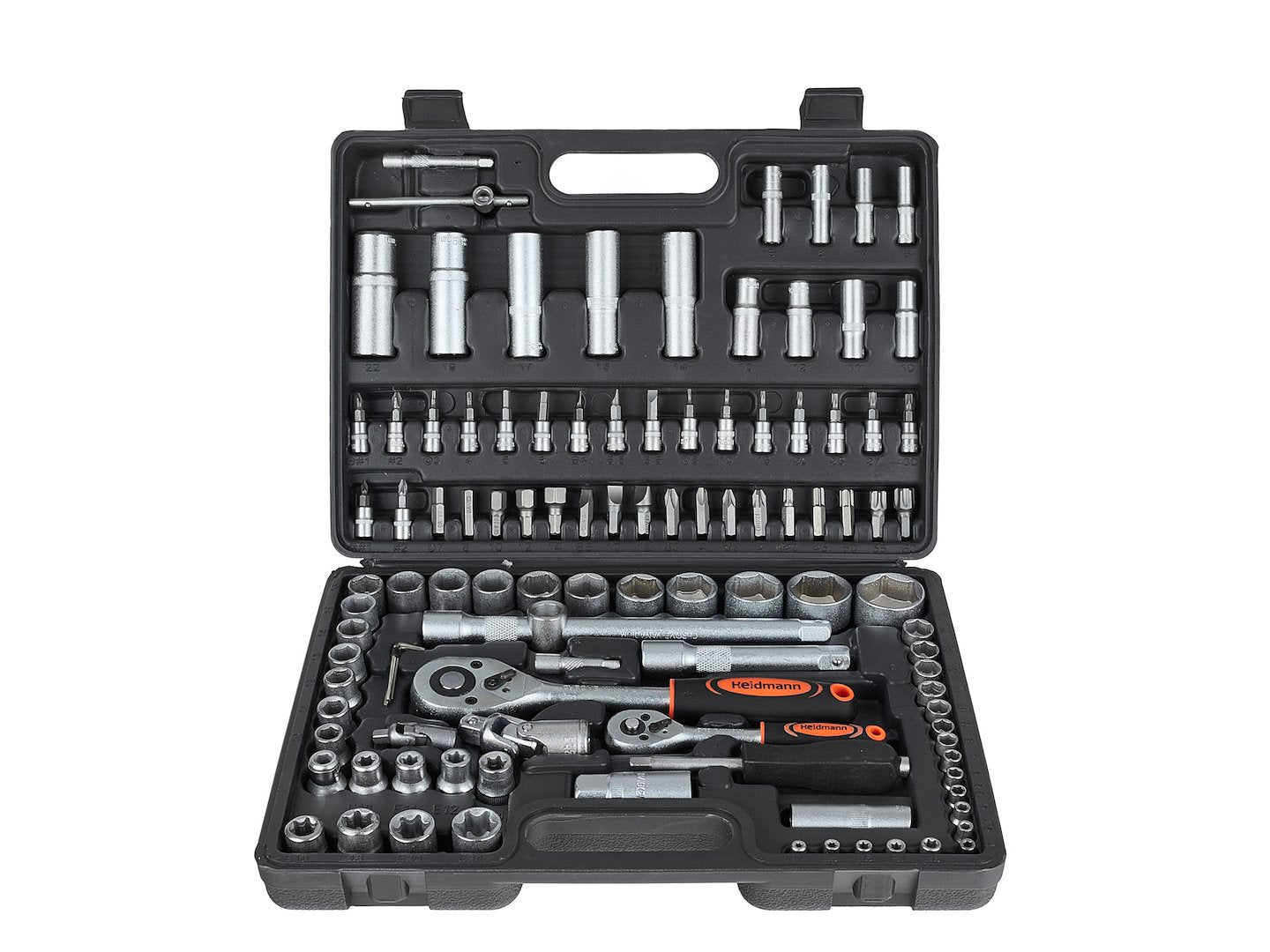 108-piece Socket Set with 1/2" and 1/4" Drives, Ratchets, Adapters and Extensions
