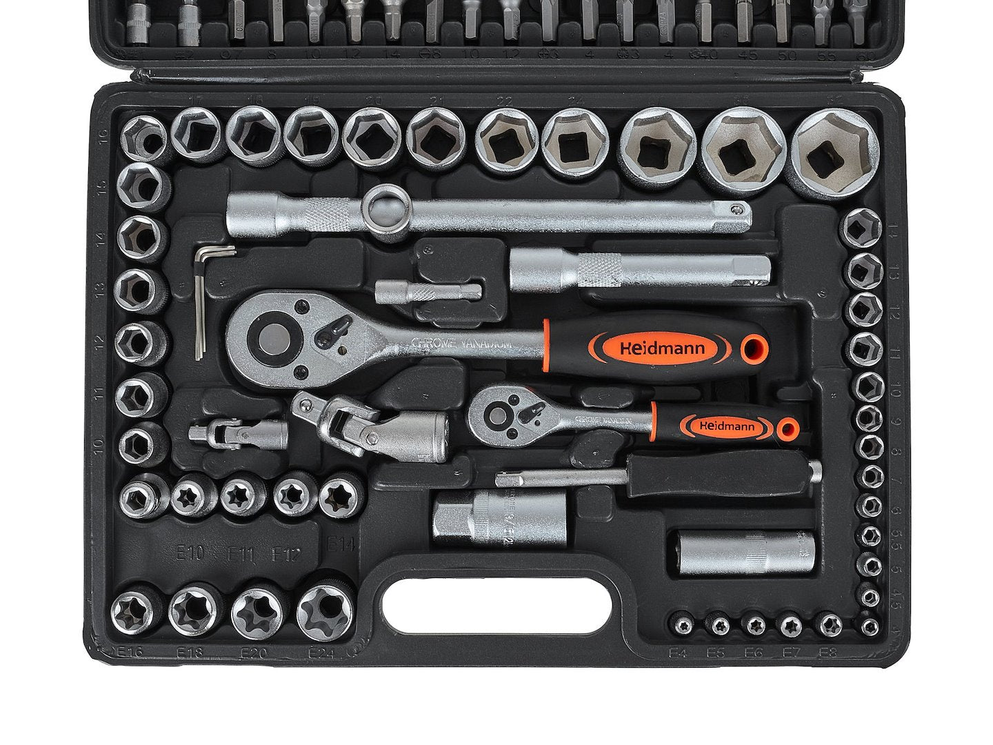 108-piece Socket Set with 1/2" and 1/4" Drives, Ratchets, Adapters and Extensions