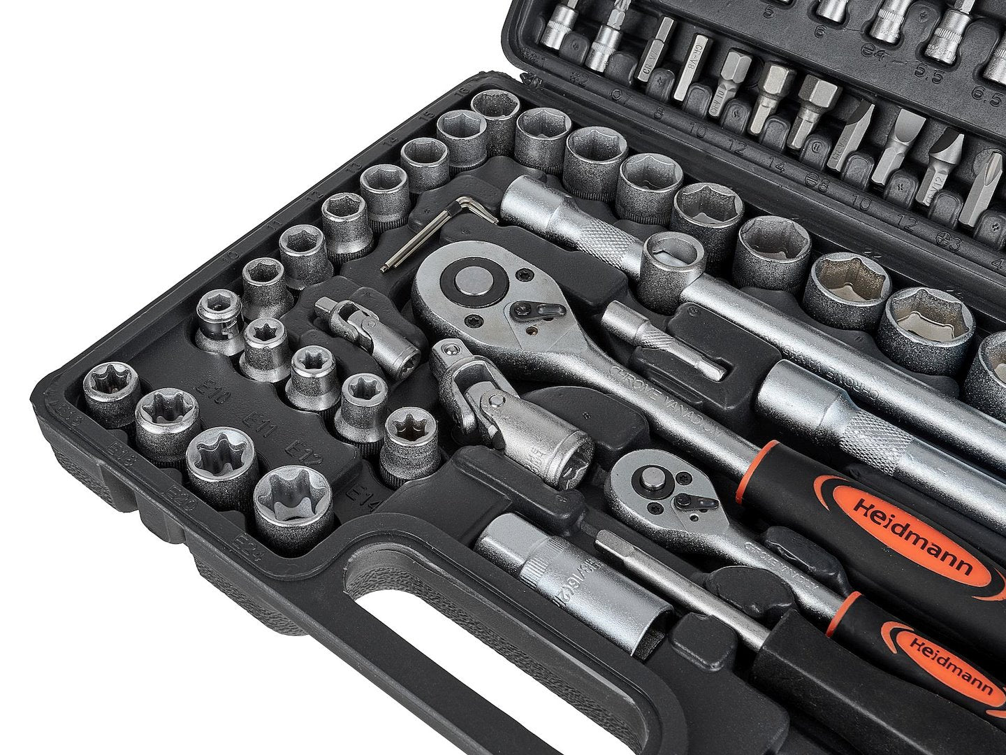 108-piece Socket Set with 1/2" and 1/4" Drives, Ratchets, Adapters and Extensions