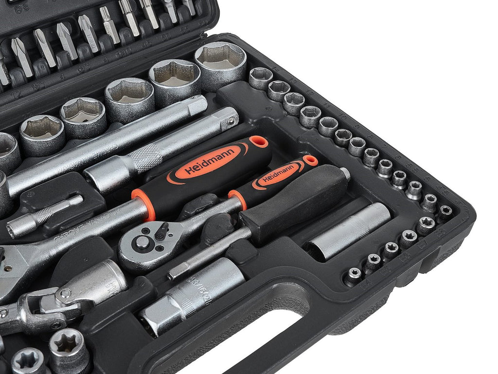 108-piece Socket Set with 1/2" and 1/4" Drives, Ratchets, Adapters and Extensions