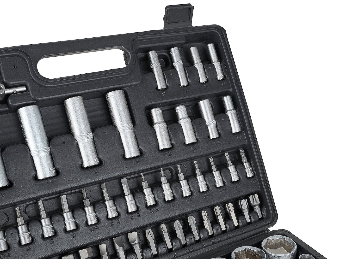108-piece Socket Set with 1/2" and 1/4" Drives, Ratchets, Adapters and Extensions