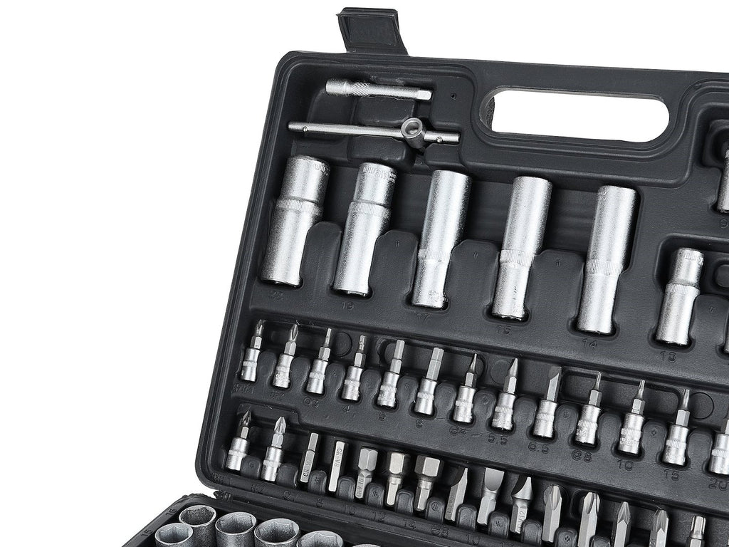 108-piece Socket Set with 1/2" and 1/4" Drives, Ratchets, Adapters and Extensions