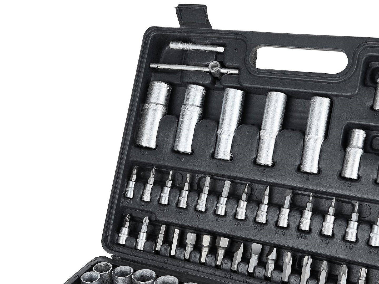 108-piece Socket Set with 1/2" and 1/4" Drives, Ratchets, Adapters and Extensions