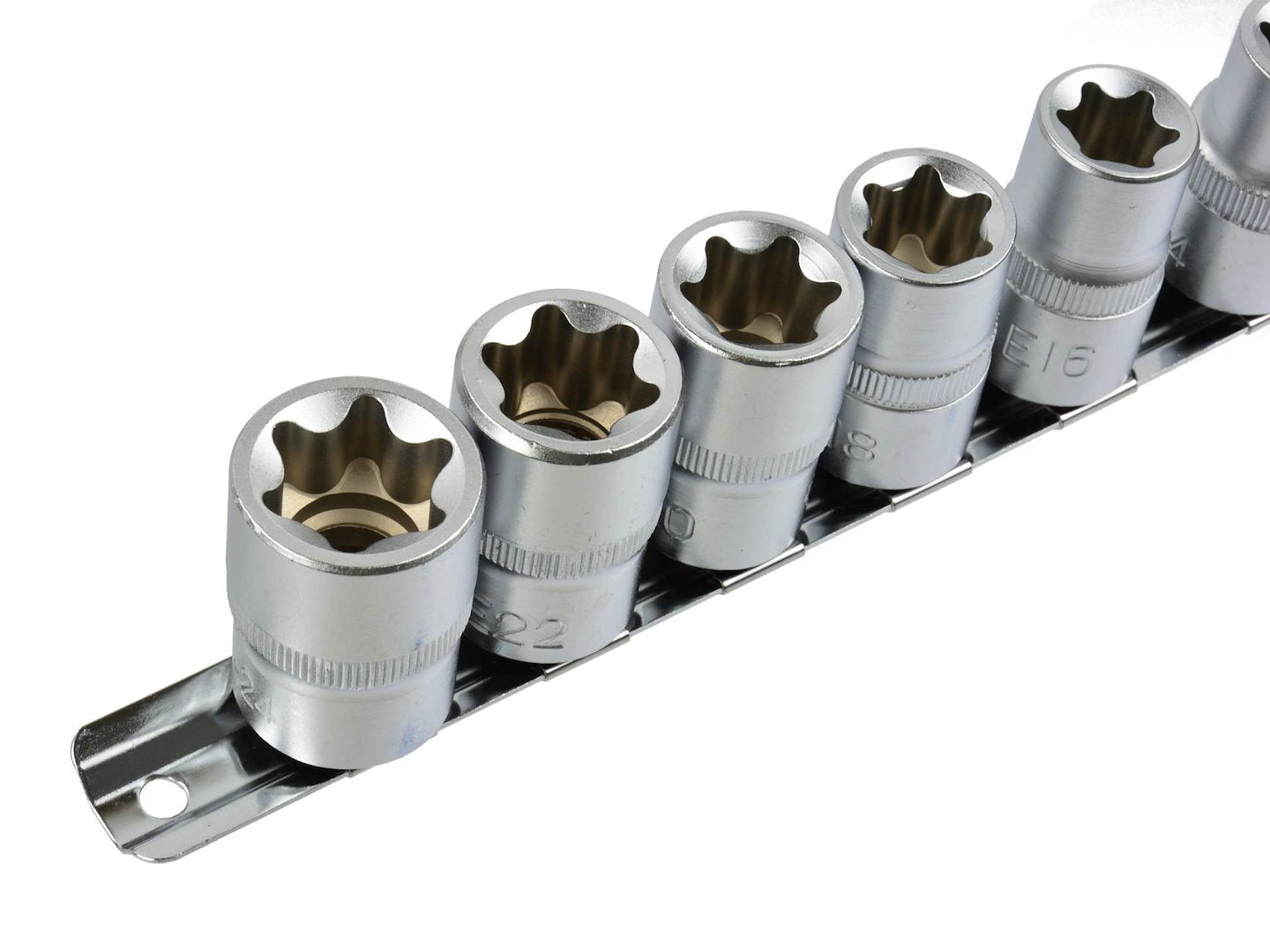 E-TORX Socket Set E10-E24 CrV 1/2" Drive, 10 pcs