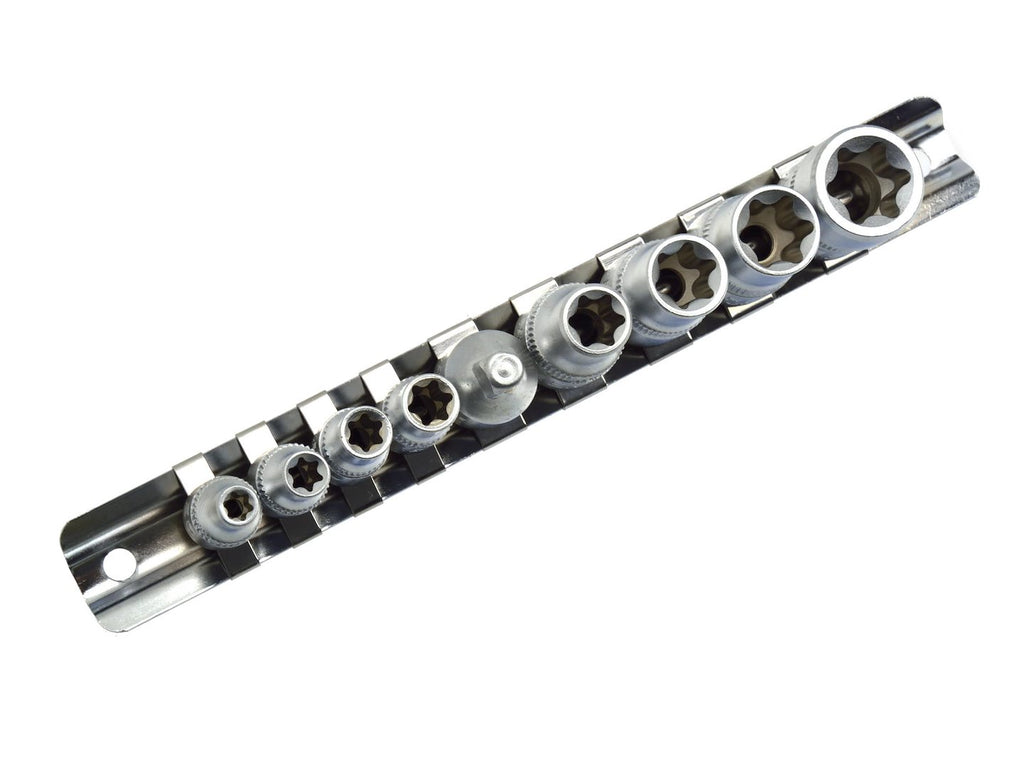 TORX Socket Set E5-E16 CrV 1/4" & 3/8" Drive, 9 pcs