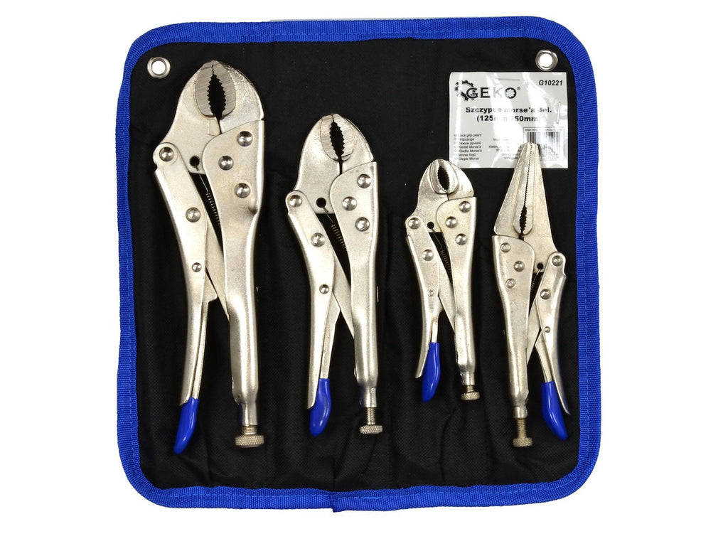 Locking Pliers (Morse) Set, 4 pcs — 125–250 mm (sizes: 150, 175, 175, 250 mm)