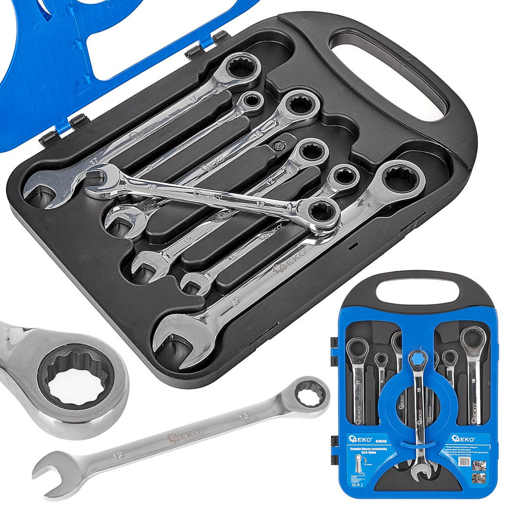 Ratcheting Combination Wrench Set 8–19 mm, 7 pcs