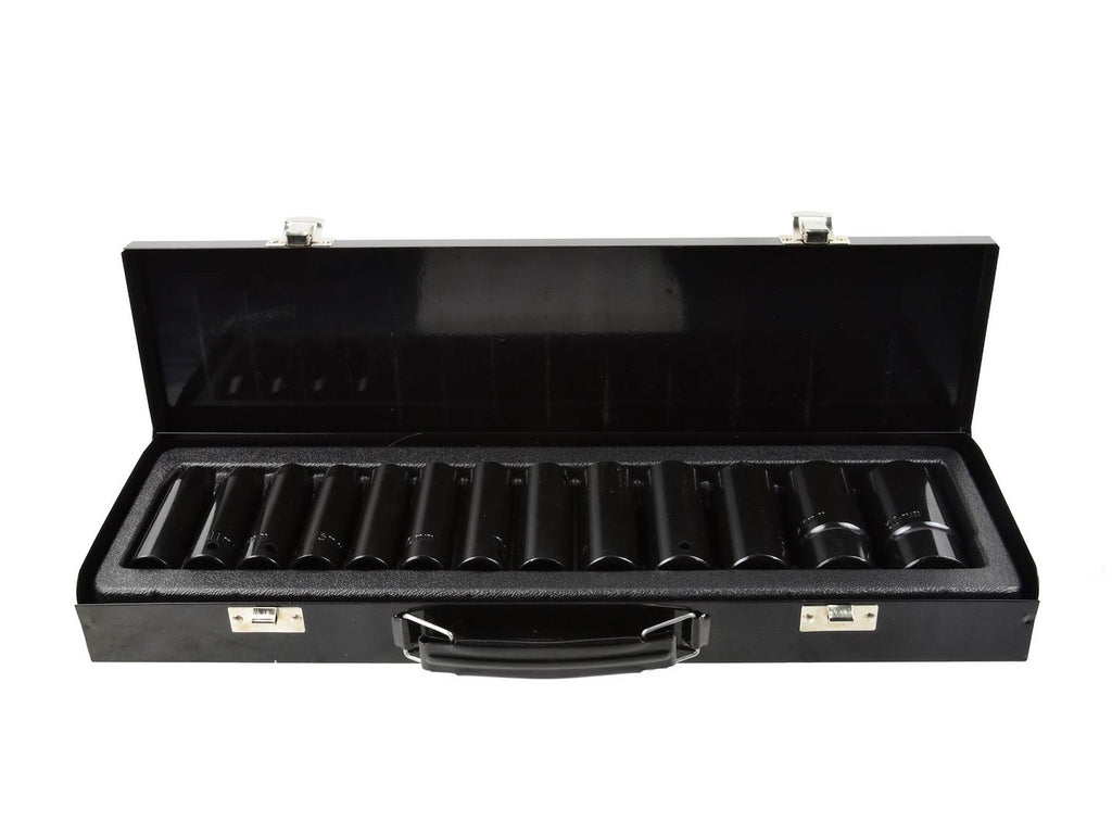Impact Wrench Socket Set 1/2" SW, 10-30 MM deep, 78 MM, Cr-Mo