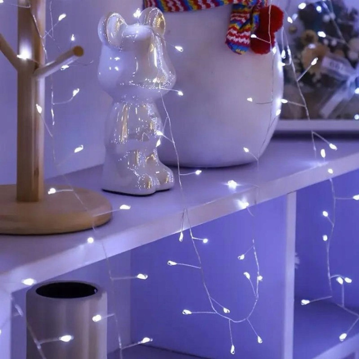 100 LED String Light Garland 3m White Cool with 8 Functions Remote USB
