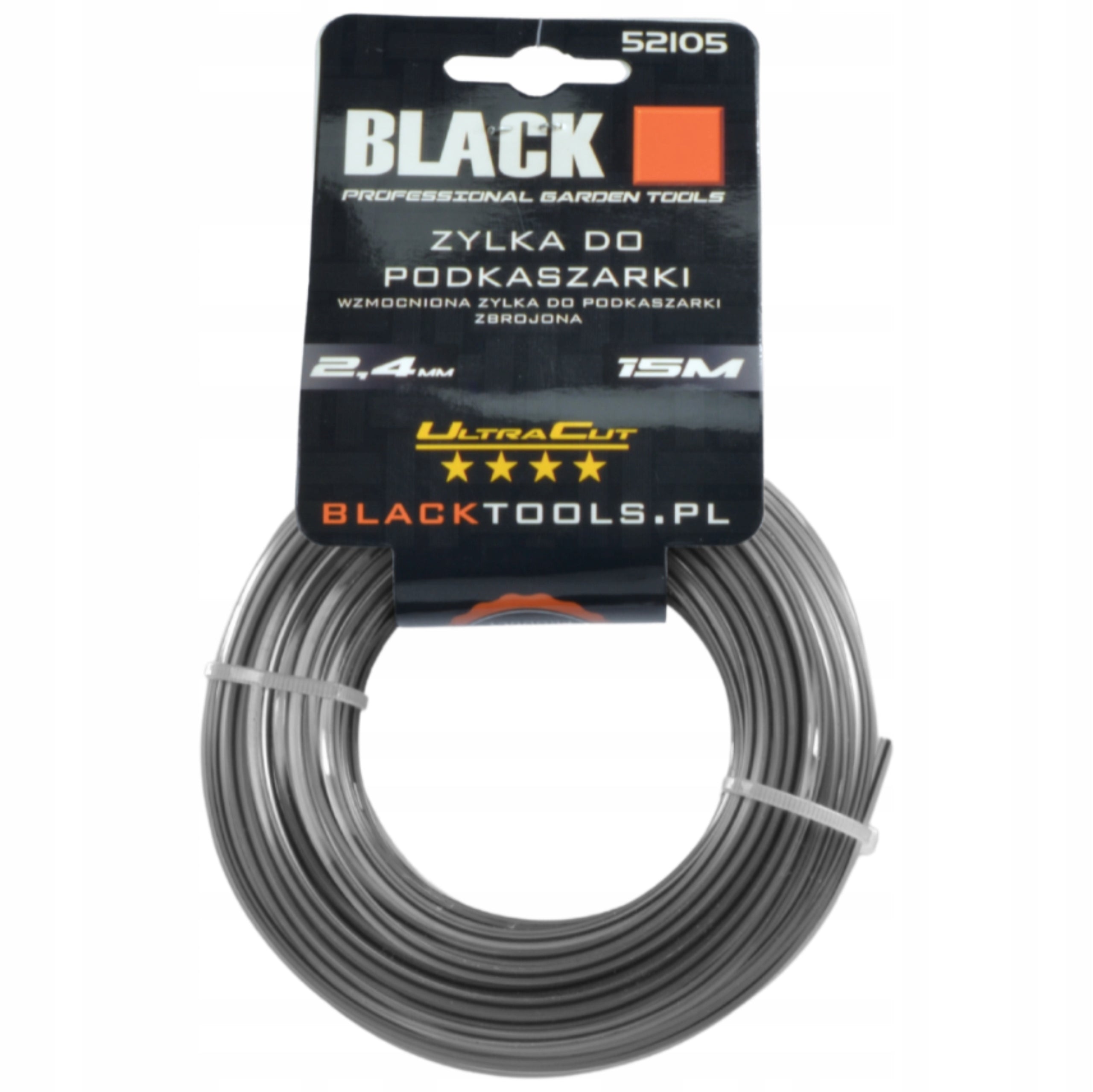 Tugevdatud trimmerijoon 2.4mm x 15m Black