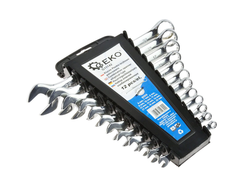 Polished Combination Wrench Spanner Set, 6-22 mm, 12 pcs