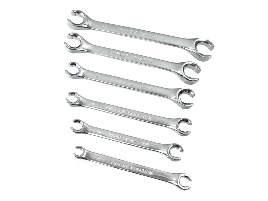 Flare Nut Spanner Set for Hydraulic Brakes, 8–18 mm, 6 pcs