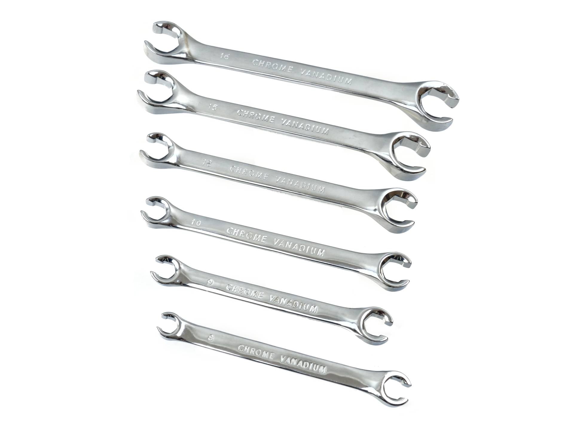 Flare Nut Spanner Set for Hydraulic Brakes, 8–18 mm, 6 pcs