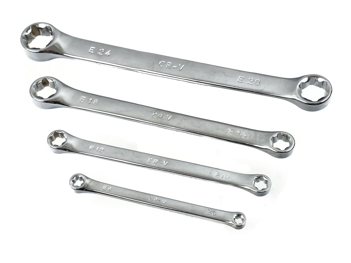 Polished Torx E-Ring Spanner Set E6–E24, 4 pcs