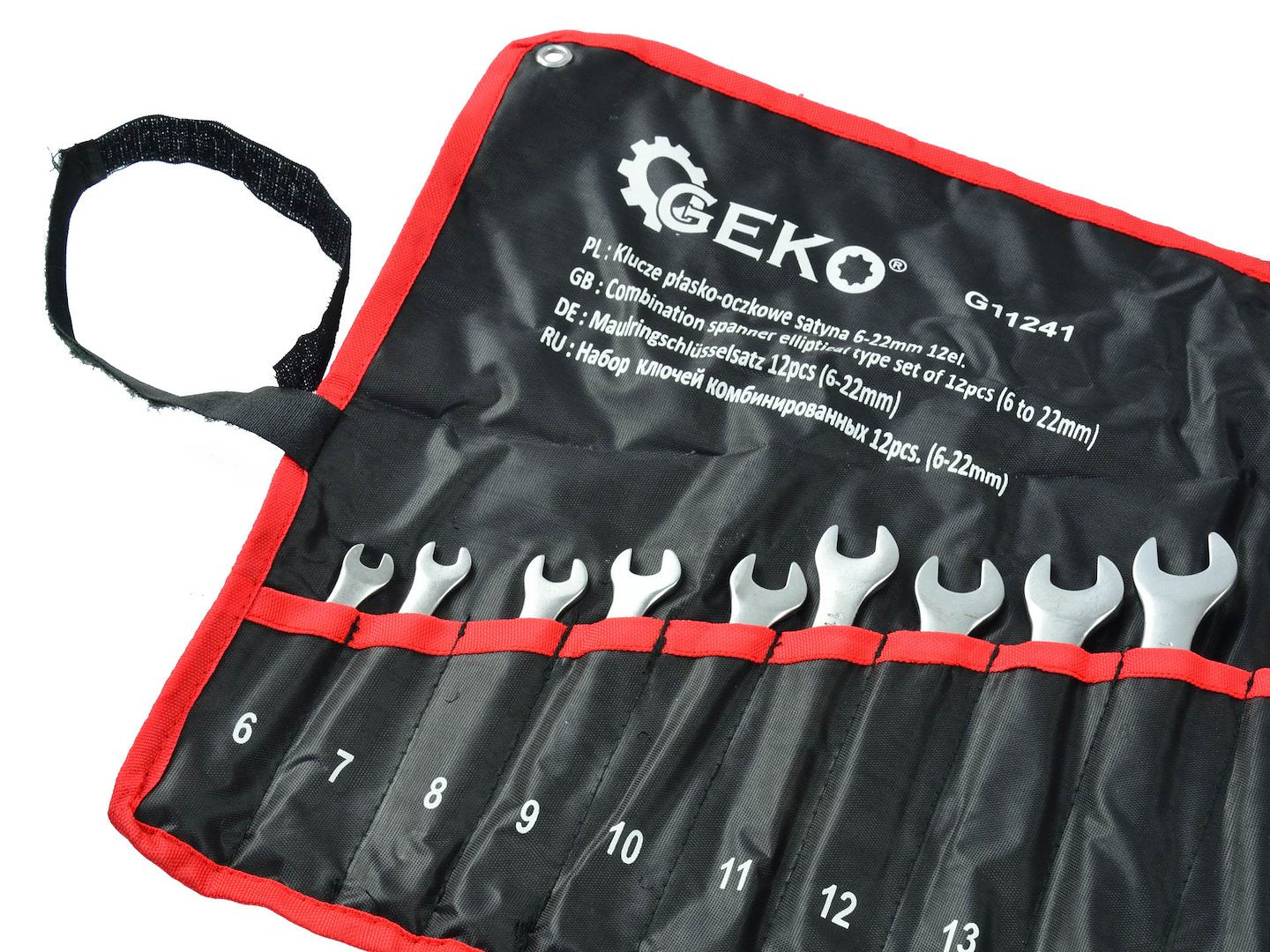 Satin Finish Combination Wrench Spanner Set 6-22 mm, 12 pcs (Storage Roll)