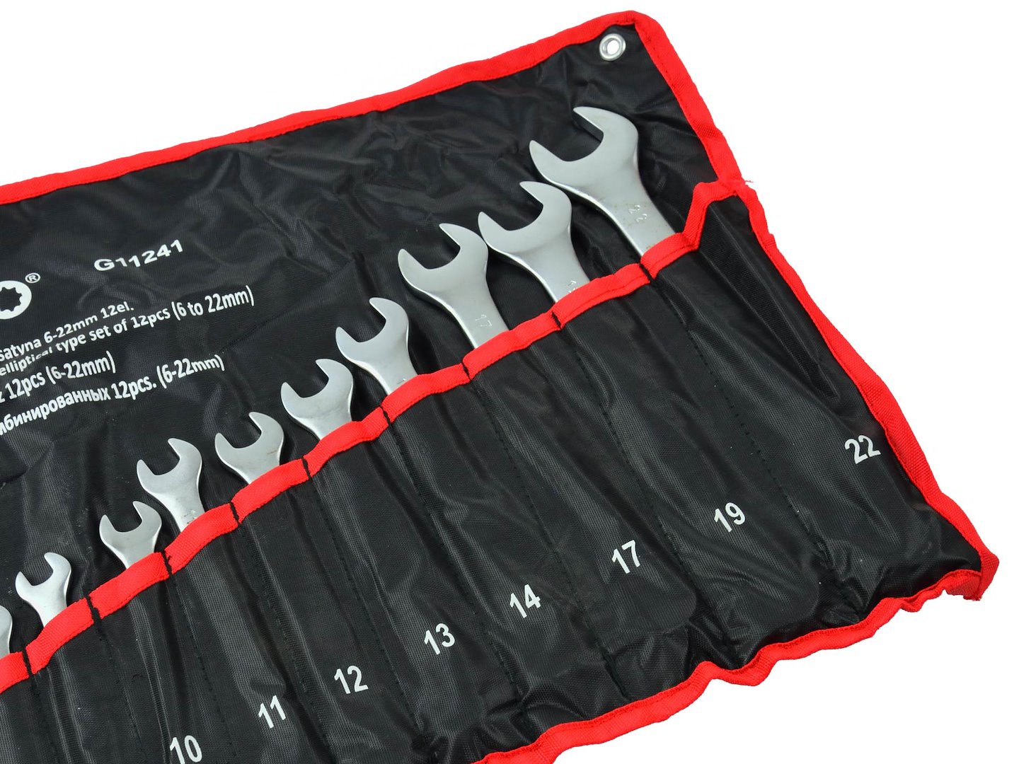 Satin Finish Combination Wrench Spanner Set 6-22 mm, 12 pcs (Storage Roll)