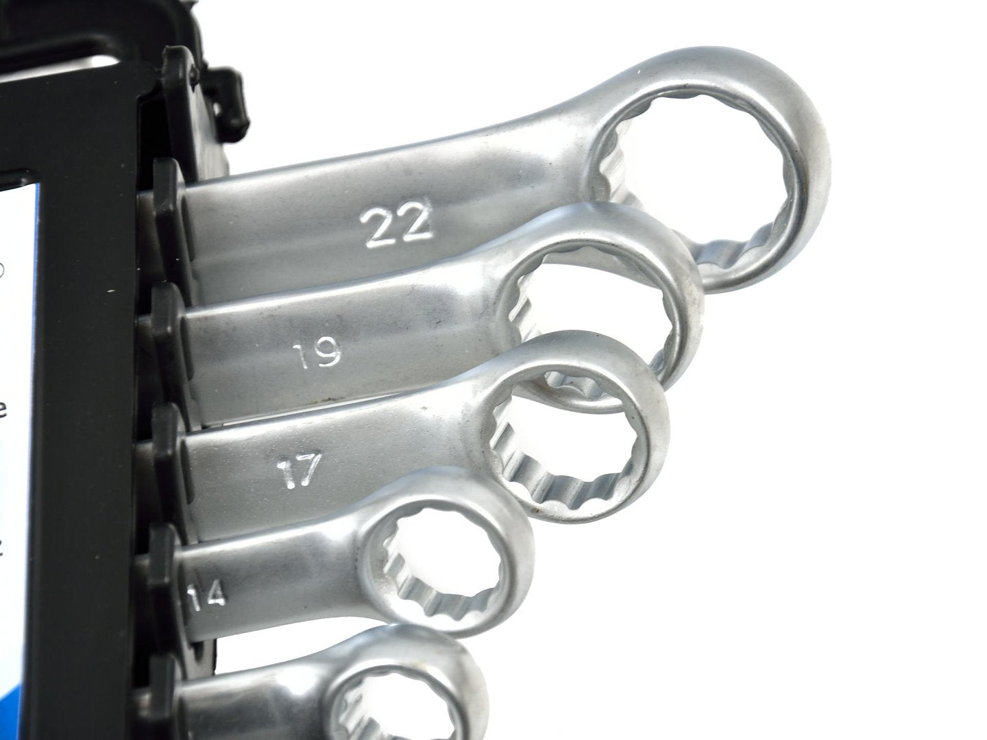 Satin Finish Combination Wrench Spanner Set 6-22 mm, 12 pcs, CrV (storage rack)