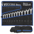 Satin Finish Combination Wrench Spanner Set 6-32 mm, 25 pcs, CrV (Storage Roll)