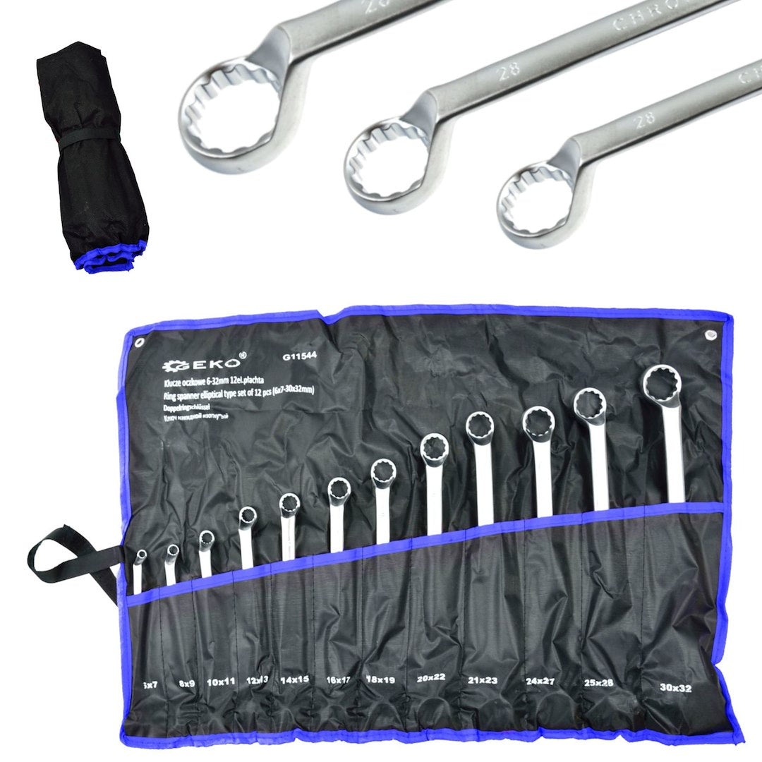 Double Ended Ring Spanner Set 12pcs (6x7-30x32mm)