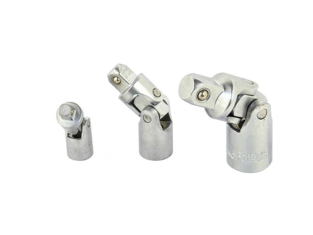 3 pcs universal joint set — 1/2", 3/8", 1/4"