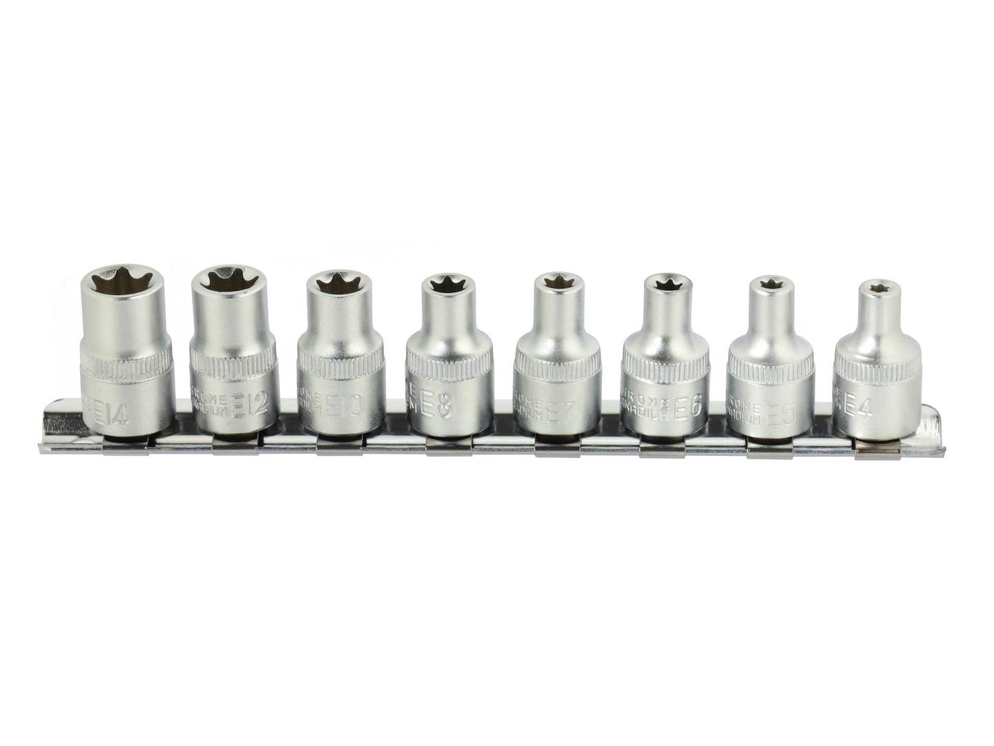 Torx Socket Set E4-E14 CrV 3/8" Drive 8 pcs